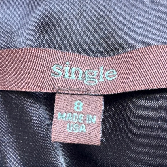 Single 100% Silk Grey Black White Splatter Abstract Palm Shift Pencil Dress 8 - Picture 15 of 16